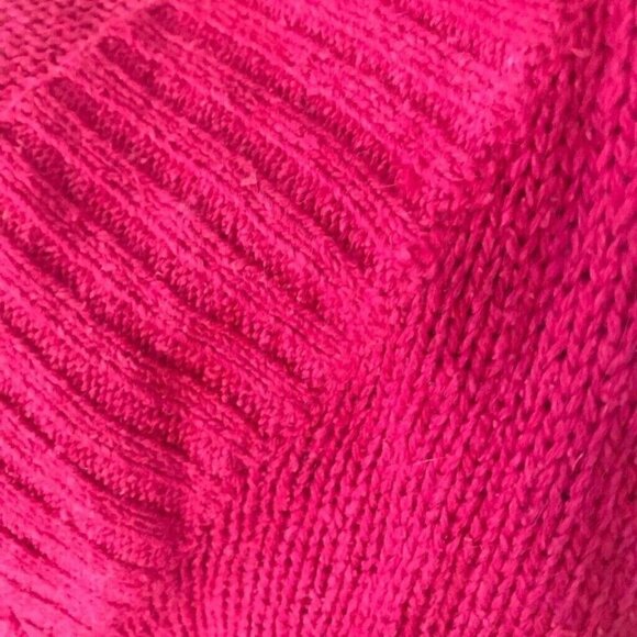 Rainbow Ridge Sweater Womens M Pink Short Sleeve V-Neck Ribbed Knitted Stretch - Picture 7 of 7